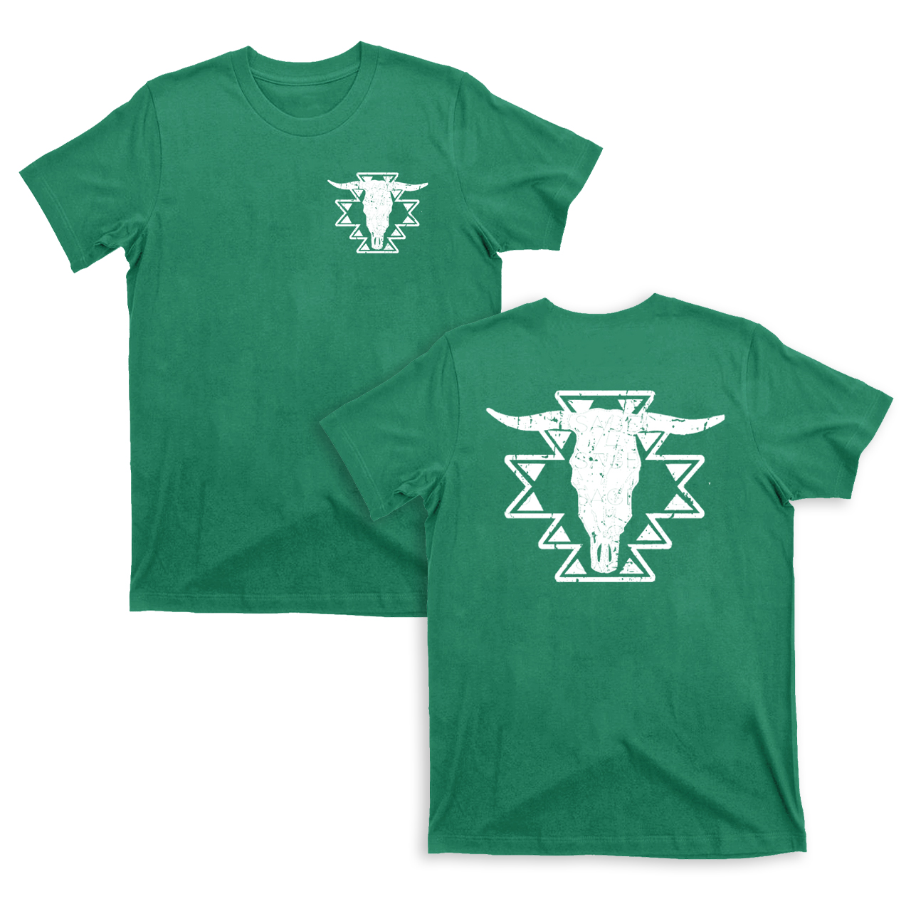 Aztec Cow Skull Lightening Longhorn T-Shirts