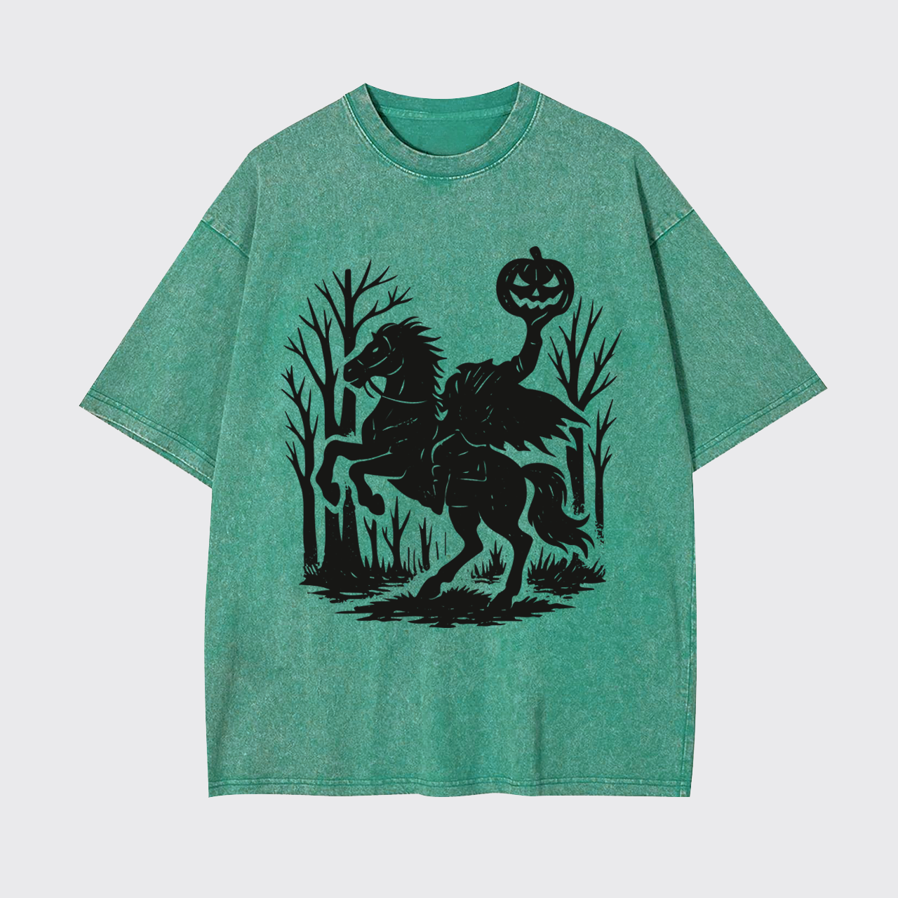 Halloween Scary Headless Horseman Garment-dye Tees