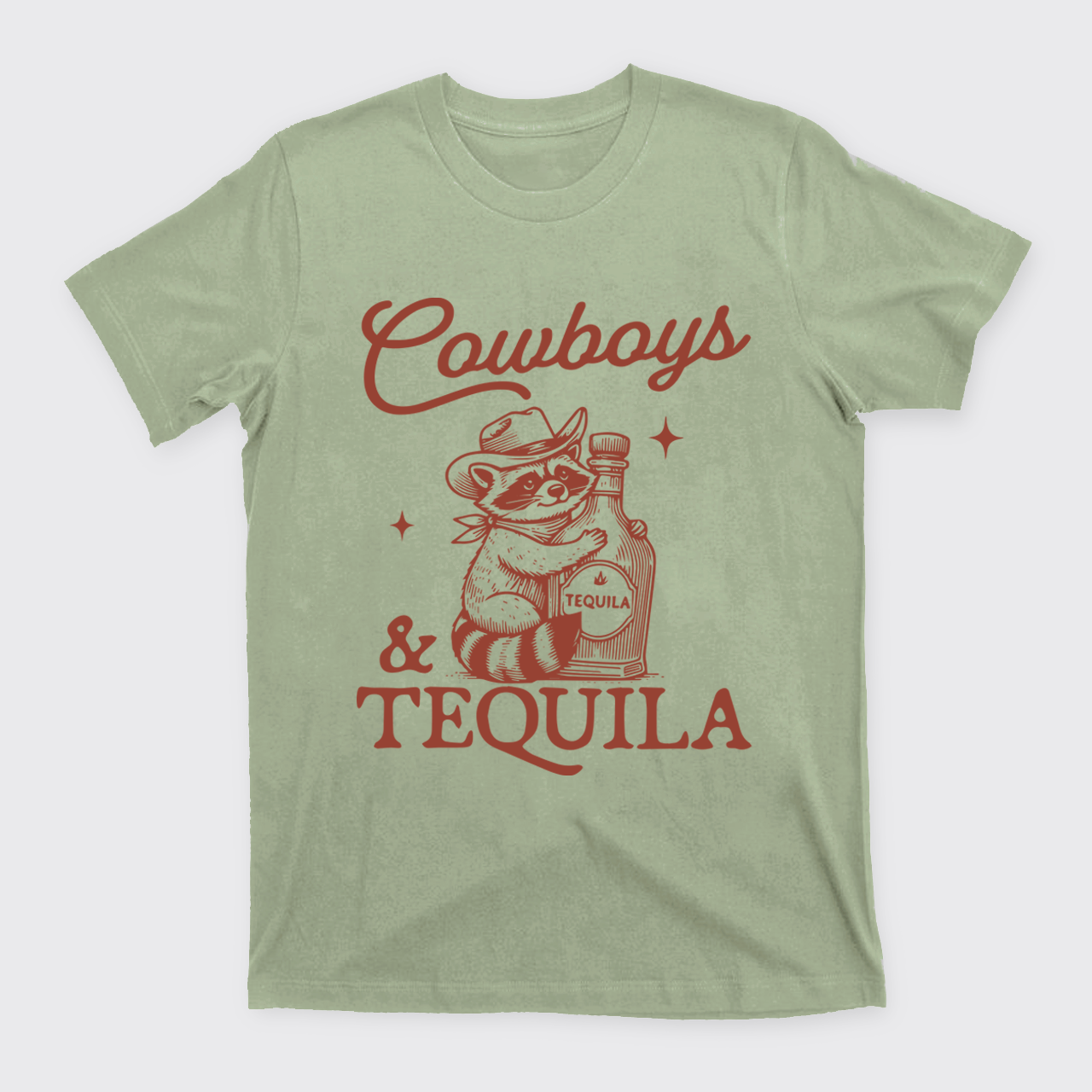 Funny Raccoon-Cowboys & Tequila T-Shirts