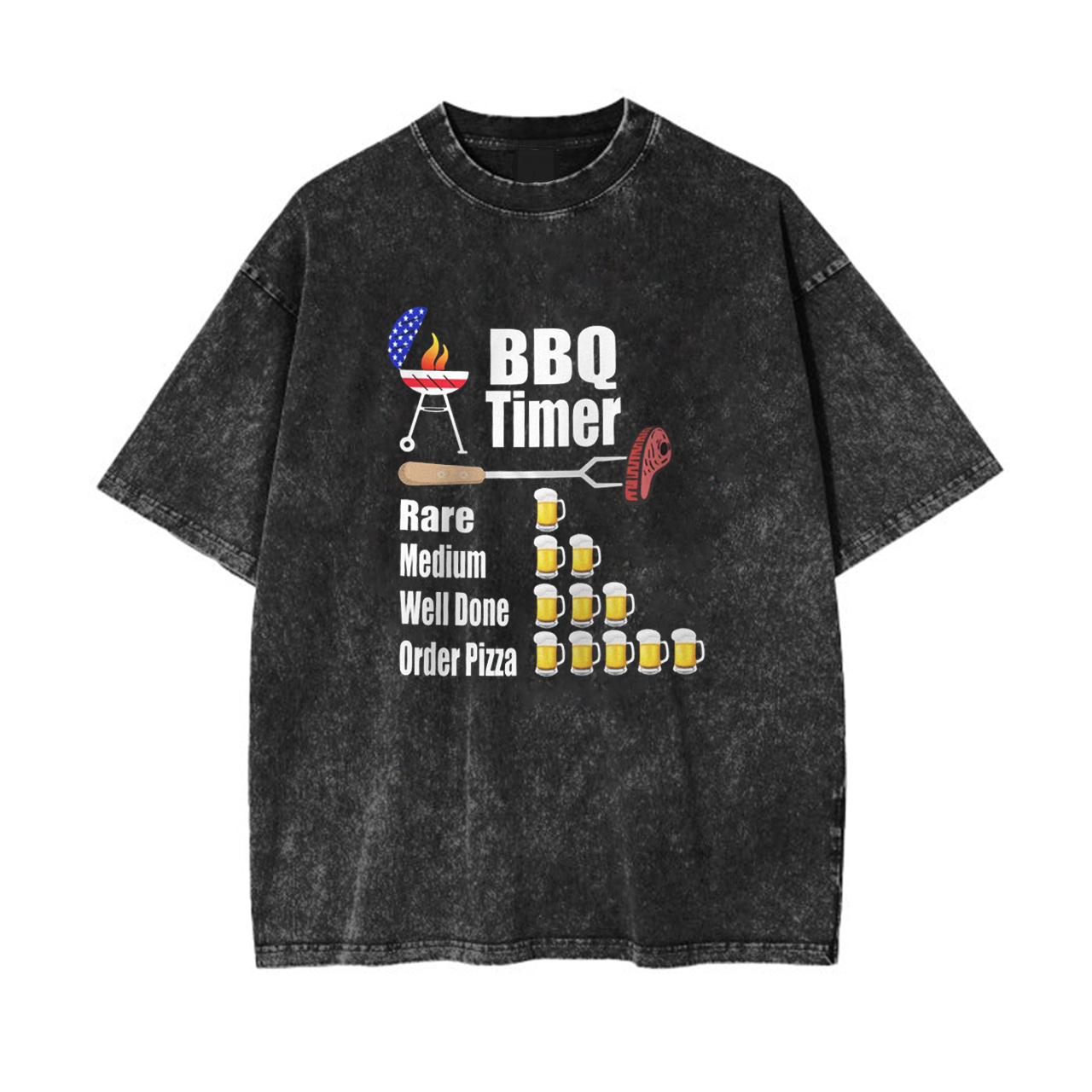 Meat Smoker BBQ Smoker Beer Drinker Garment-dye Tees