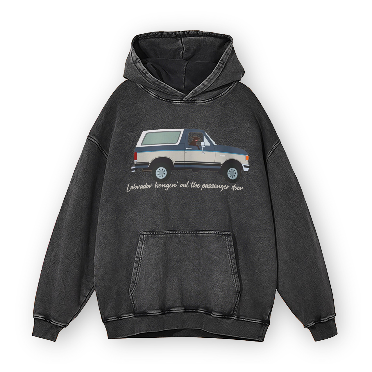 Labrador Hangin' Out The Passenger Door Zach Bryan Garment-Dye Hoodies