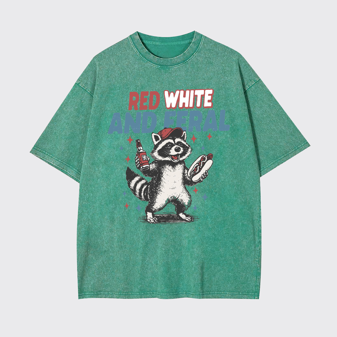Funny Raccoon-Humorous 4th Of July Garment-dye Tees