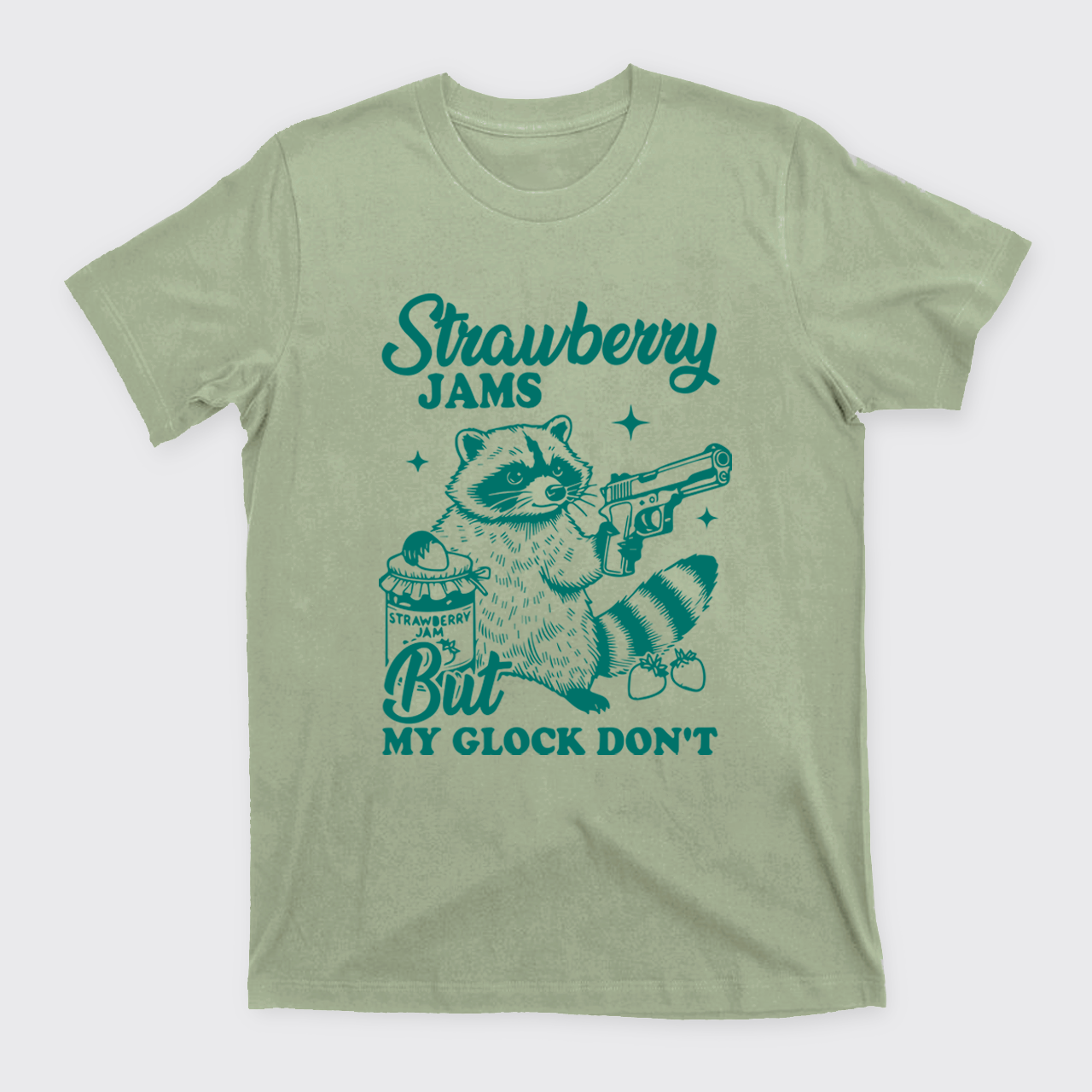 Cowboy Raccoon-Strawberry Jams But My Glock Don't T-Shirts