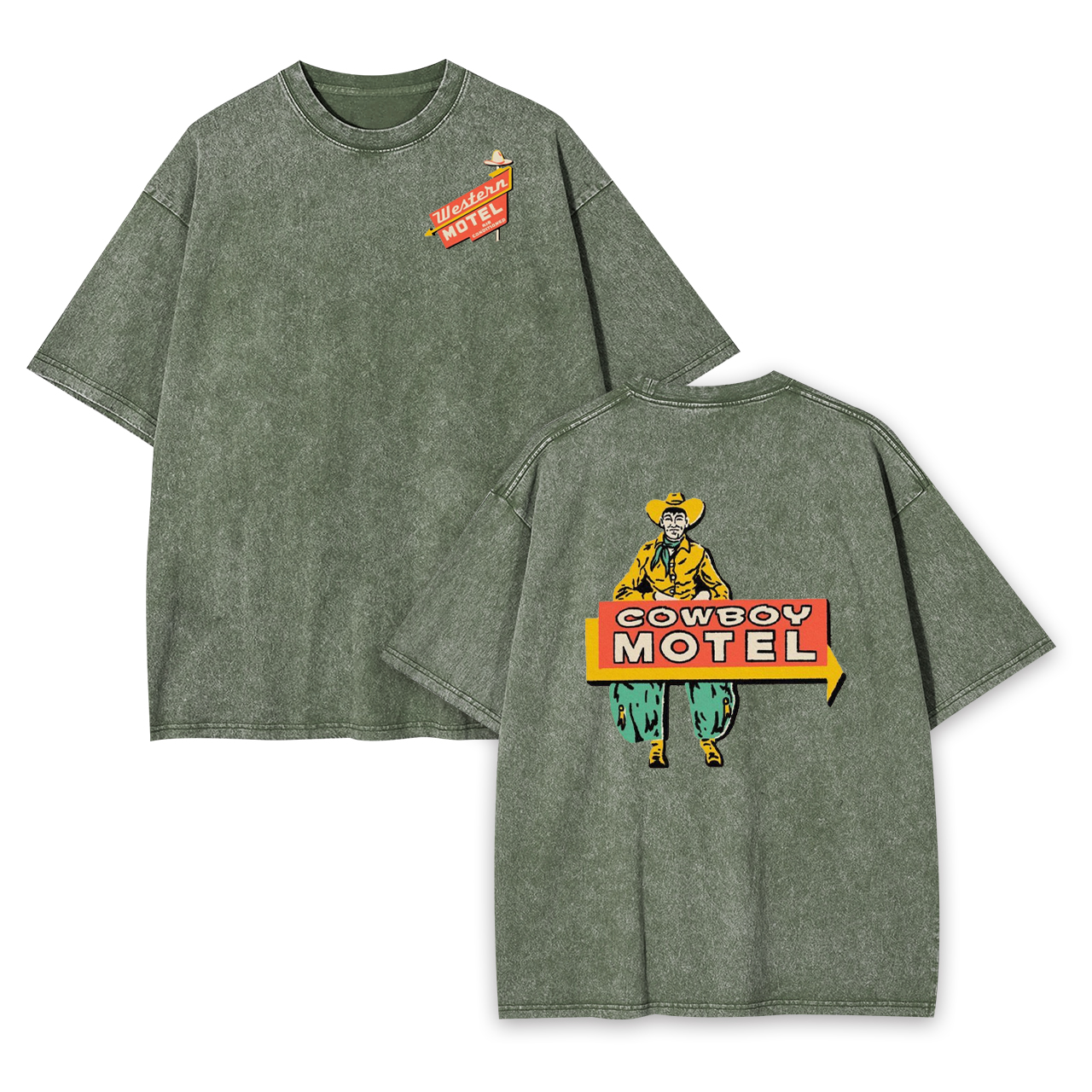 Cowboy Western Motel Garment-dye Tees