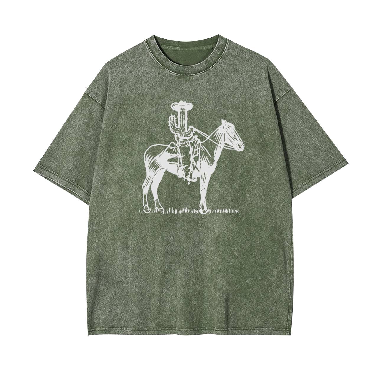 Western Cactus On Horseback Garment-dye Tees