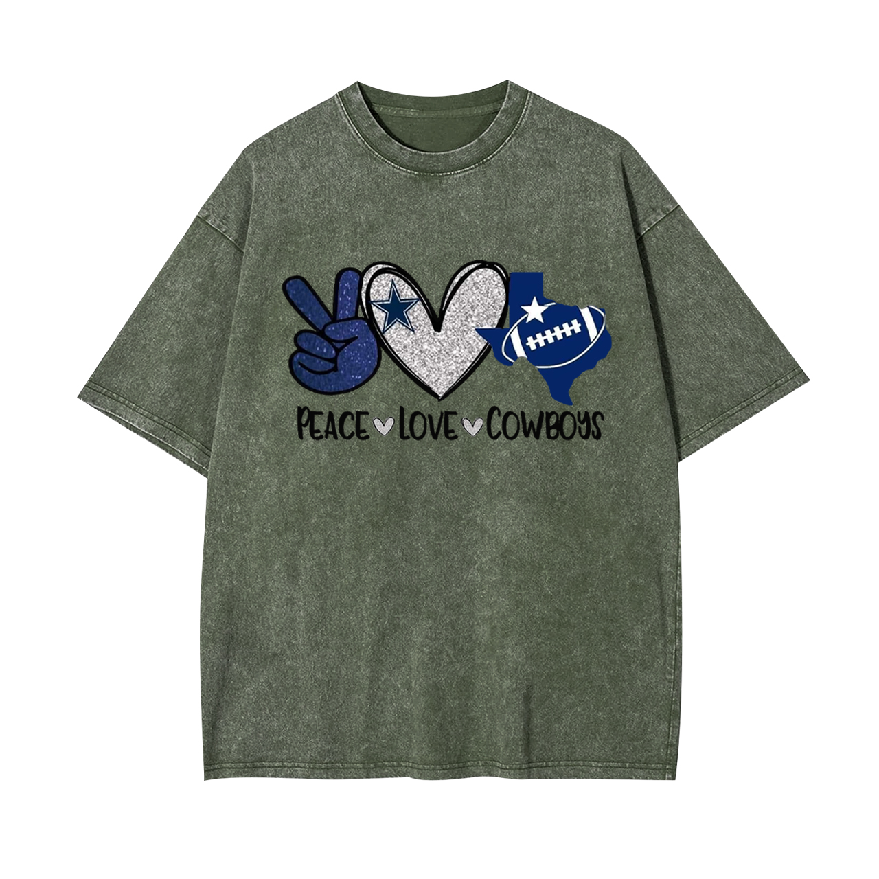 Peace Love Dallas Cowboys Garment-dye Tees
