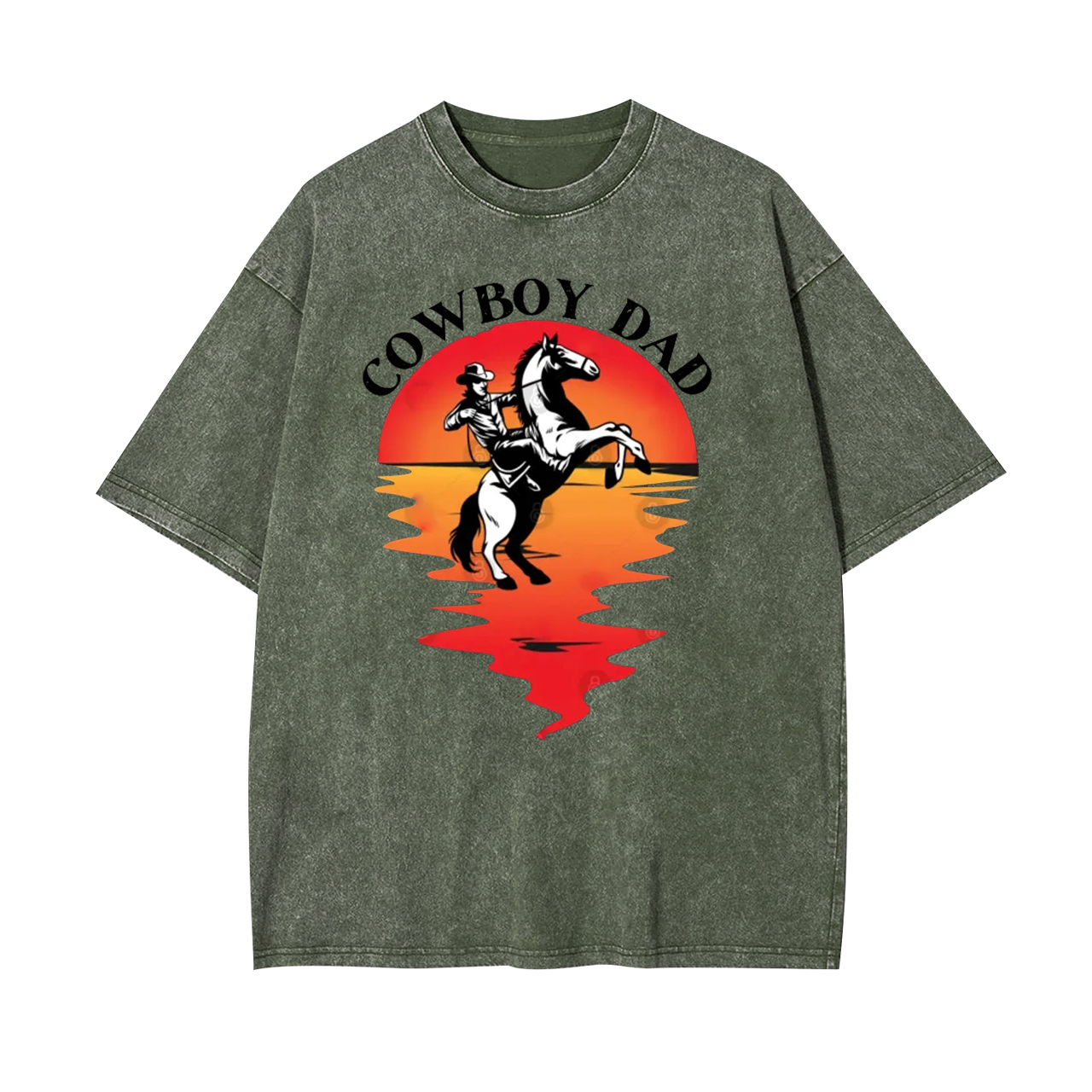 Cowboy Dad Sunset Garment-dye Tees
