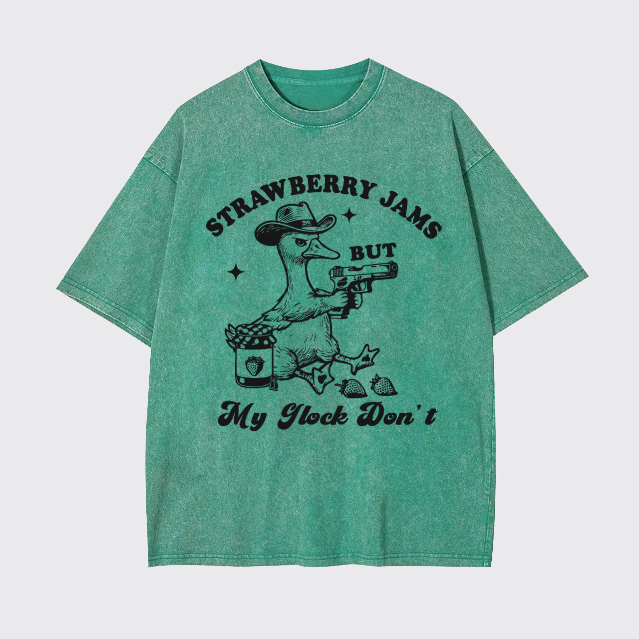 Funny Goose-Strawberry Jams But My Glock Don't Garment-dye Tees