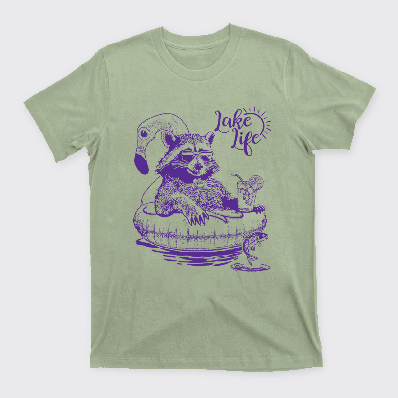 Cute Raccoon Retro Beach Theme T-Shirts