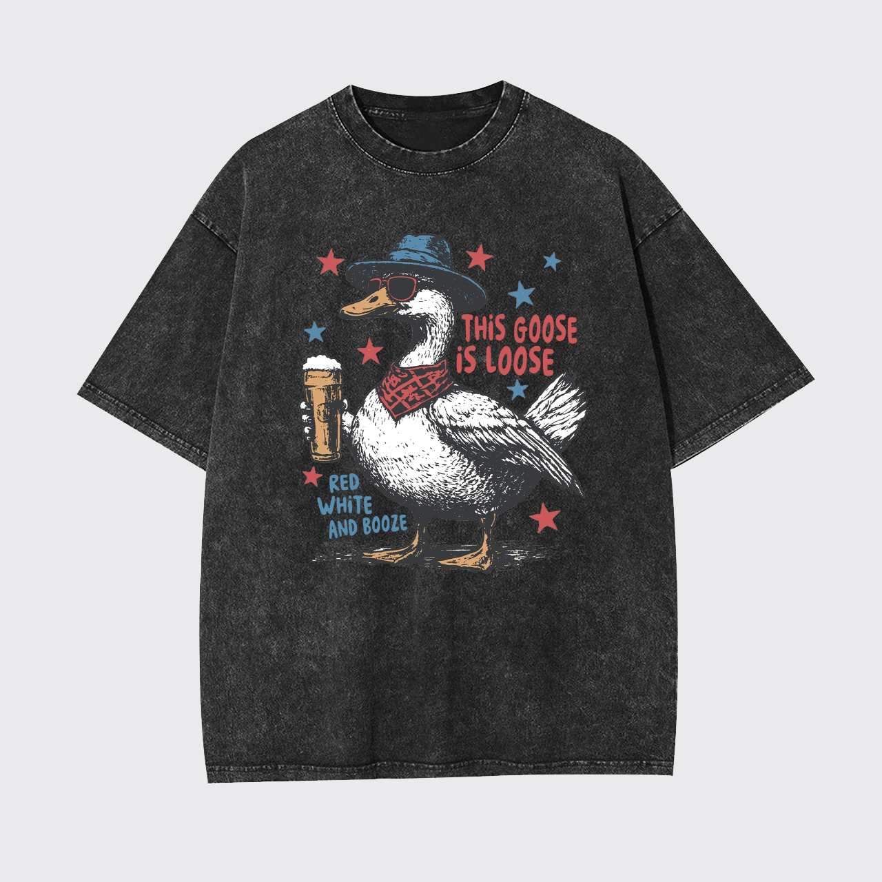 Humorous 4th Of July-This Goose Is Loose Garment-dye Tees