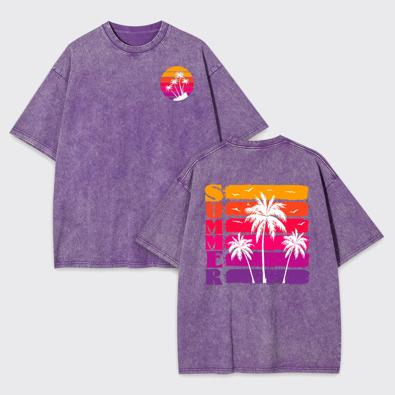 Palm Trees And Sunset Garment-dye Tees