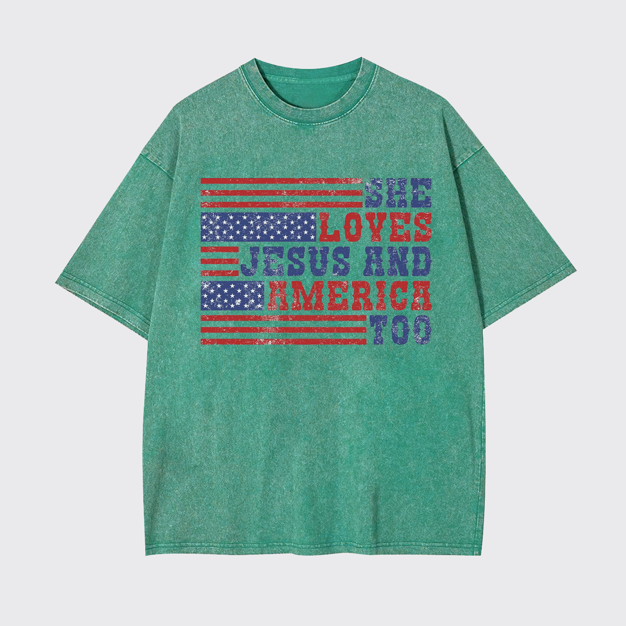 She Loves Jesus And America Too Garment-dye Tees