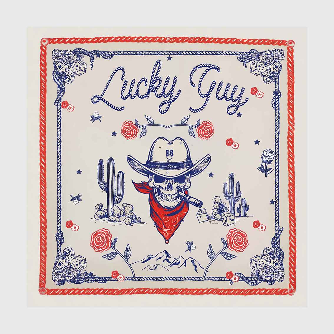 Lucky Guy Cowboy Skull_Broncobay Bandana