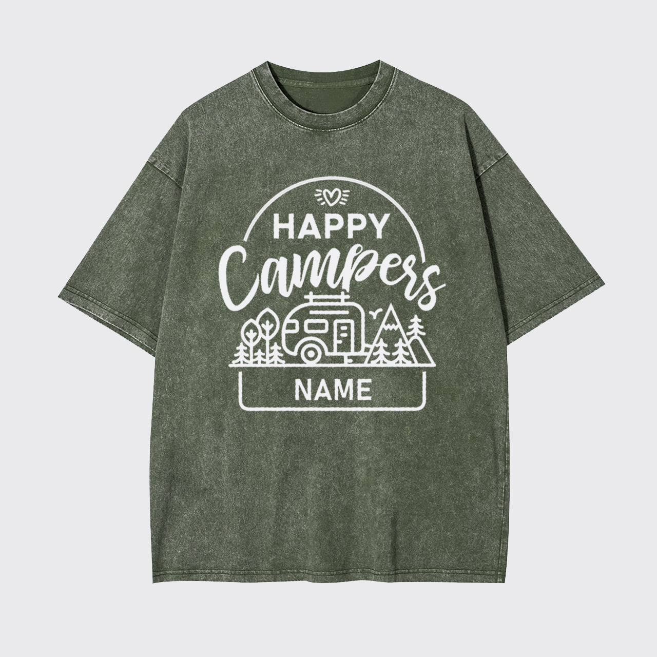 Personalized Happy Camper Garment-dye Tees