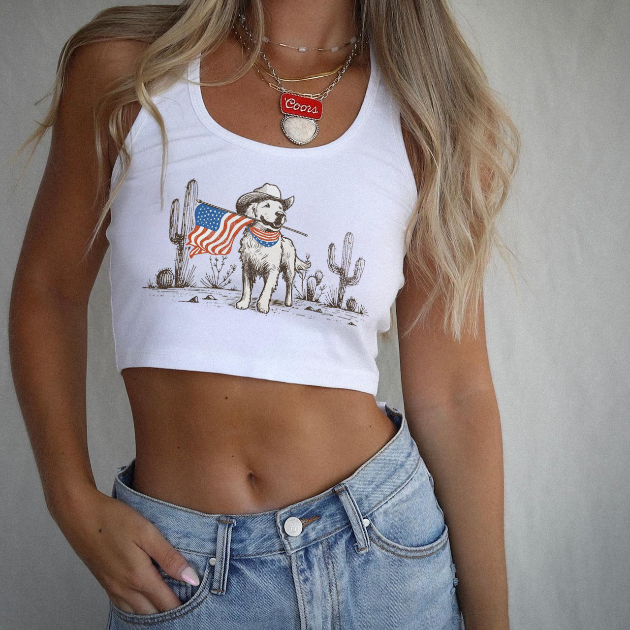 American Flag Dog Tank Top