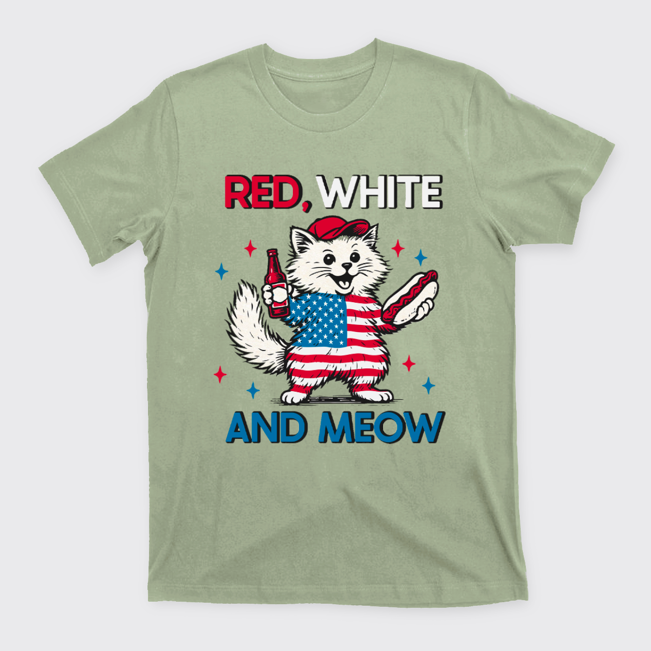 Funny Independence Day-Patriotic Cat T-Shirts