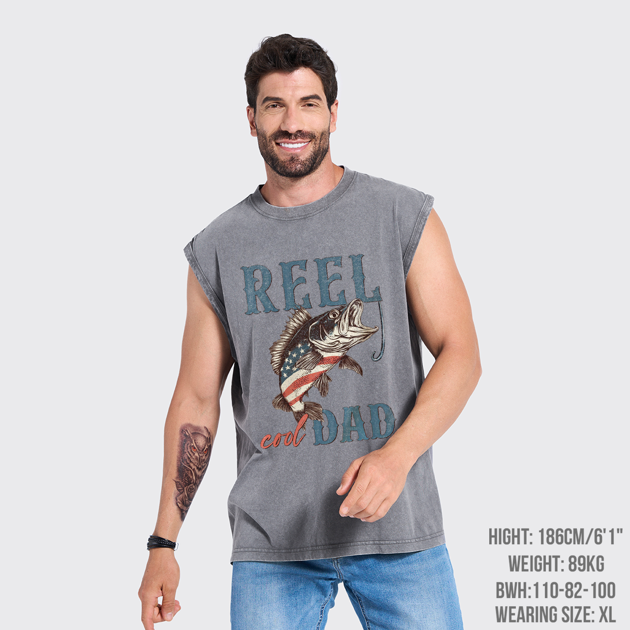 Reel Cool Dad-4th Of July Washed Tanks