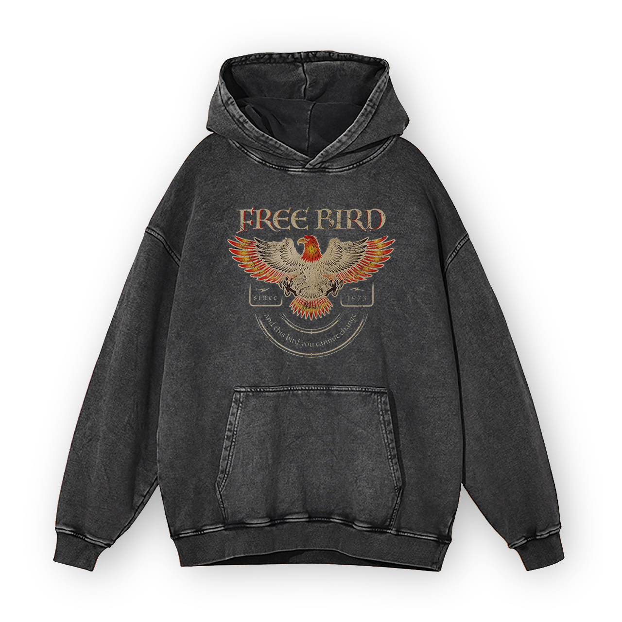 Free Bird Retro Music Garment-Dye Hoodies