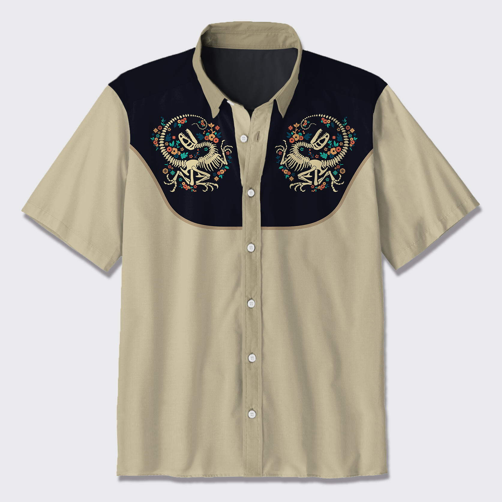Flowered Fossil Button Up Shirts