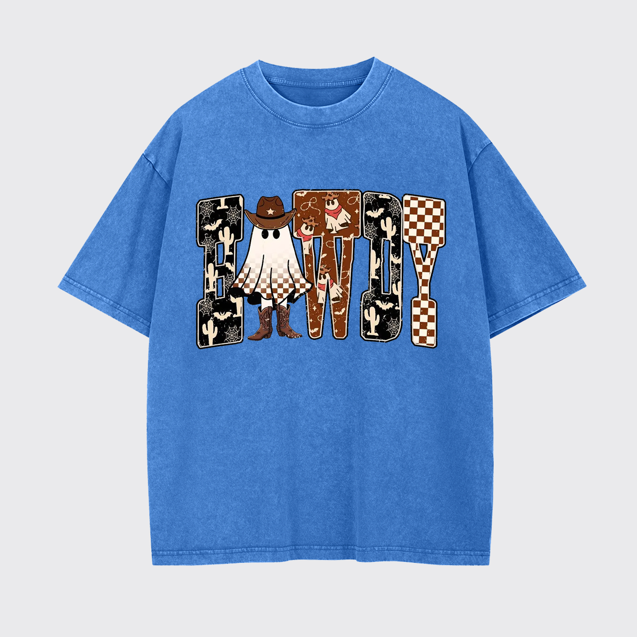 Howdy Western Halloween Ghost Garment-dye Tees