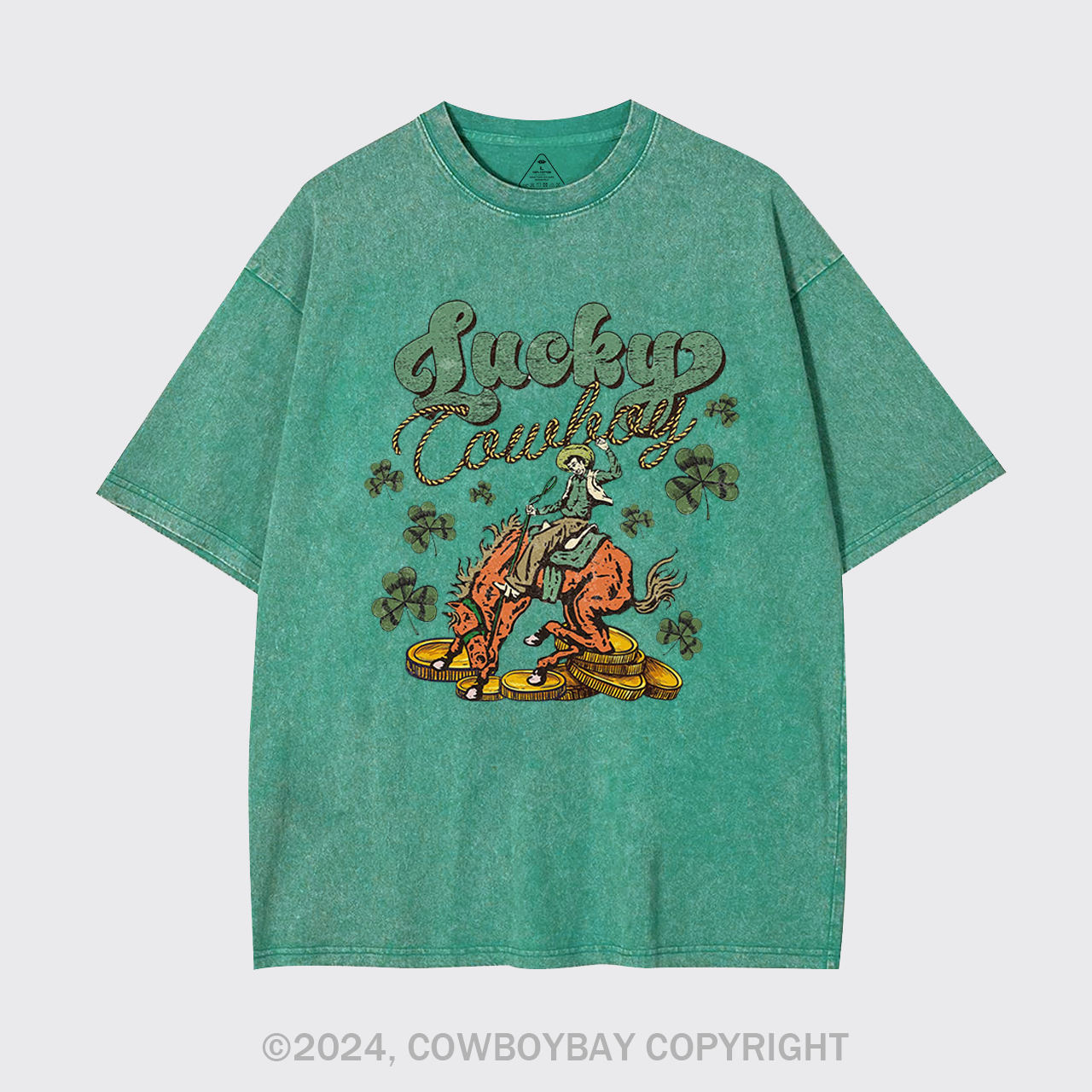Lucky Cowboy Horse Garment-dye Tees