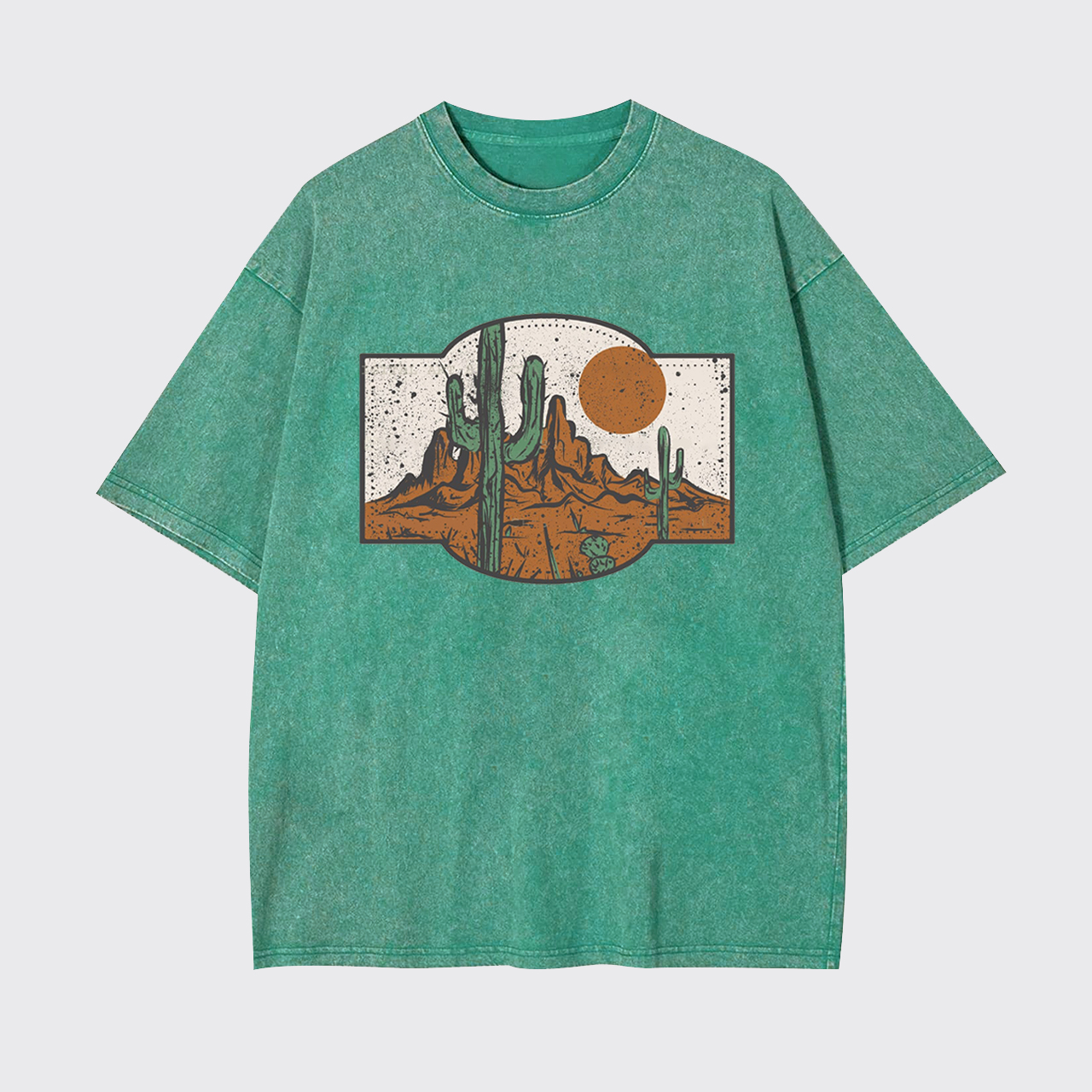Western Desert Sunset Cactus Garment-dye Tees