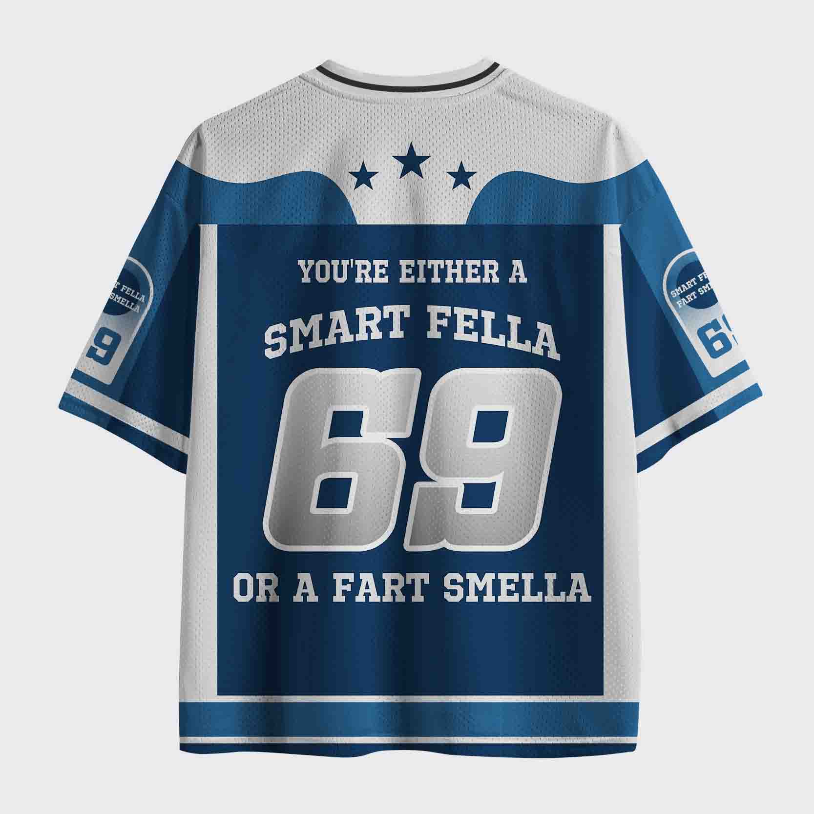 Personalized Smart Fella Or Fart Smella Mesh Jersey