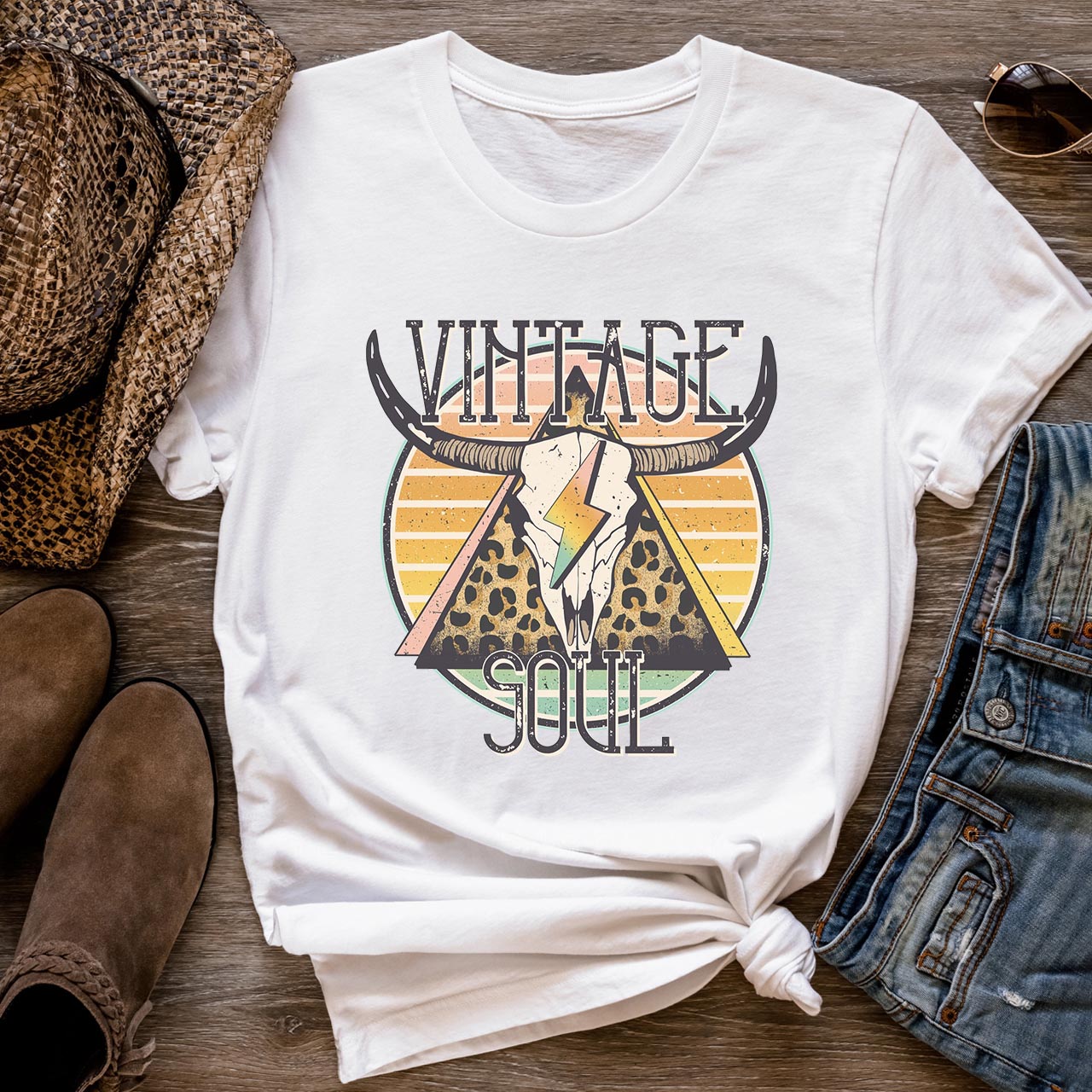 Vintage Soul Longhorn Cowboy T-Shirts