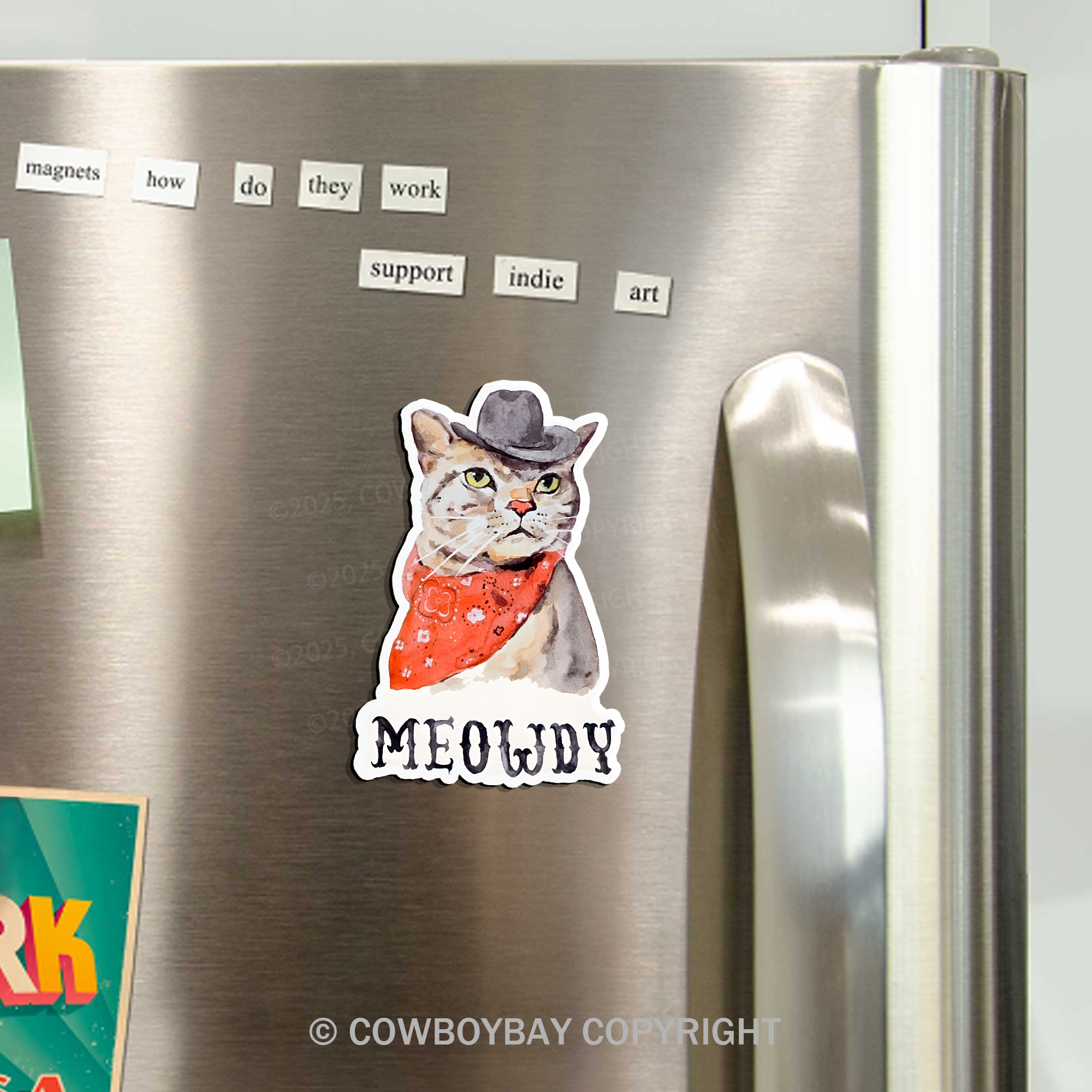 Meowdy Cat Fridge Magnet