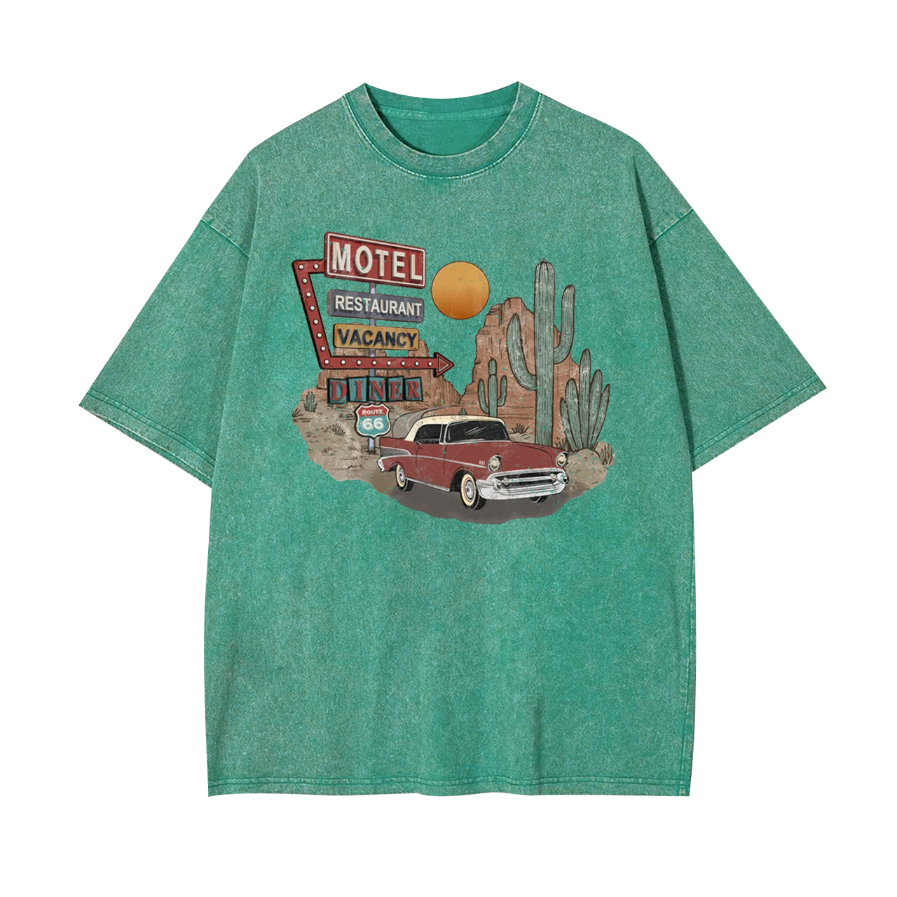 Retro Rock and Roll Desert Cactus Garment-dye Tees