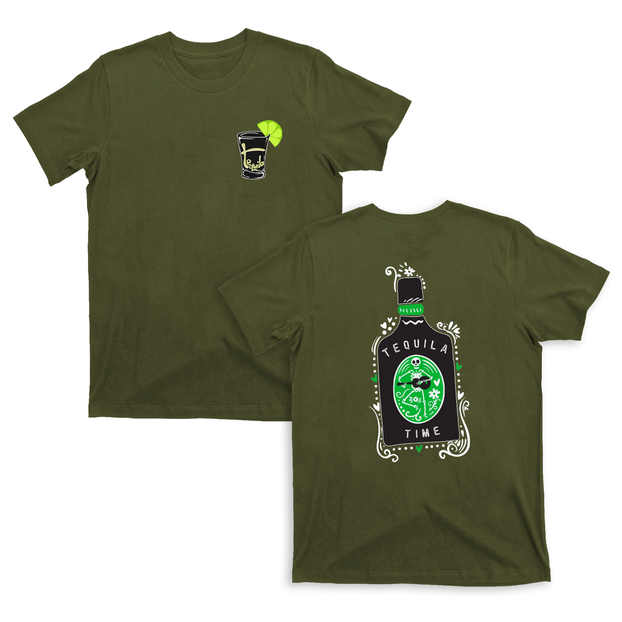 Green And Black Tequila T-Shirts
