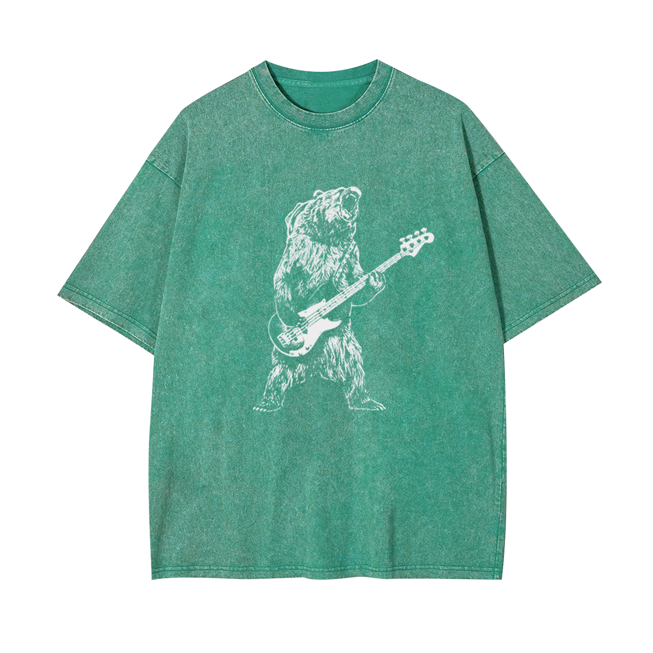 Bear Playing Bass Guitar Garment-dye Tees