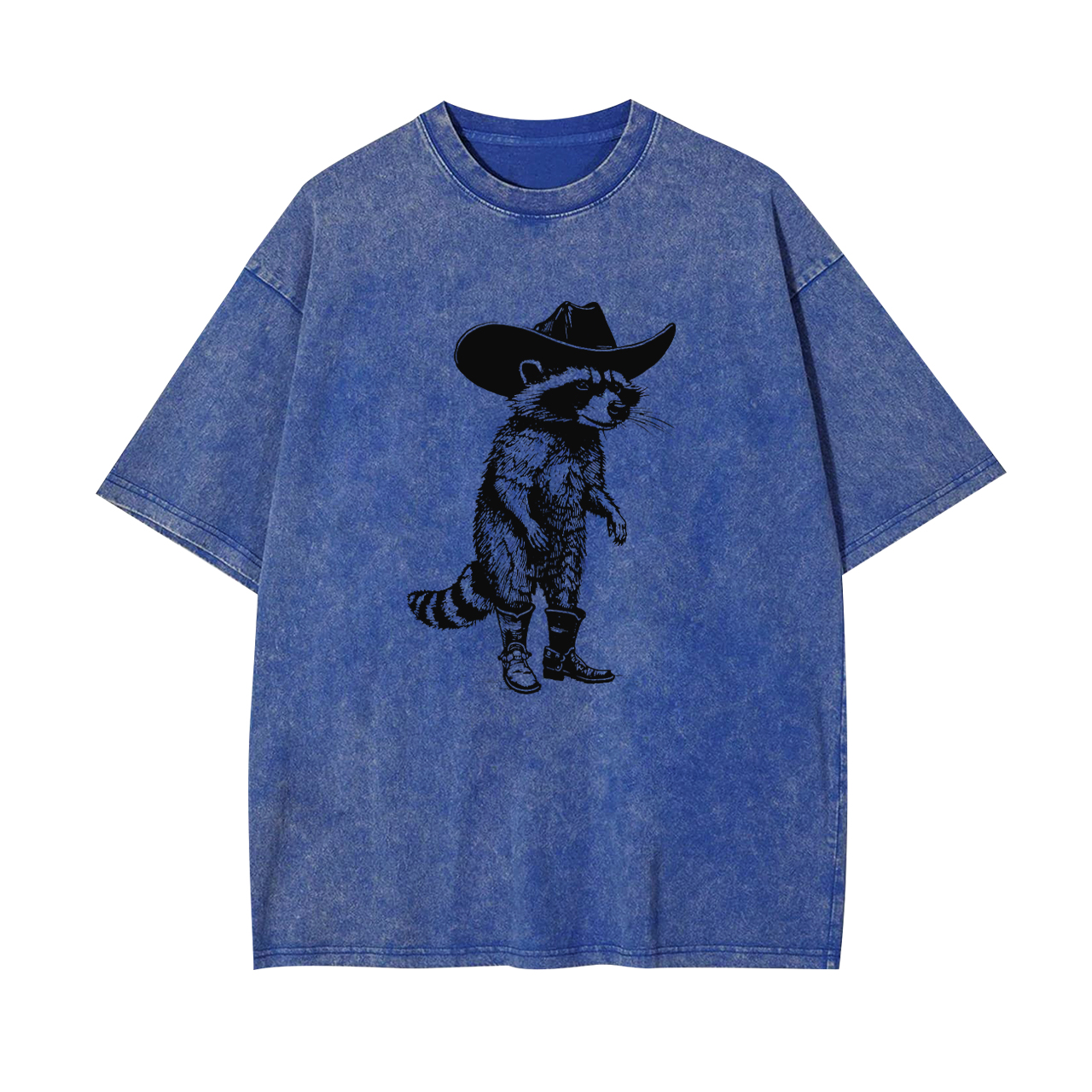 Vintage Cowboy Racoon Retro 90s Garment-dye Tees
