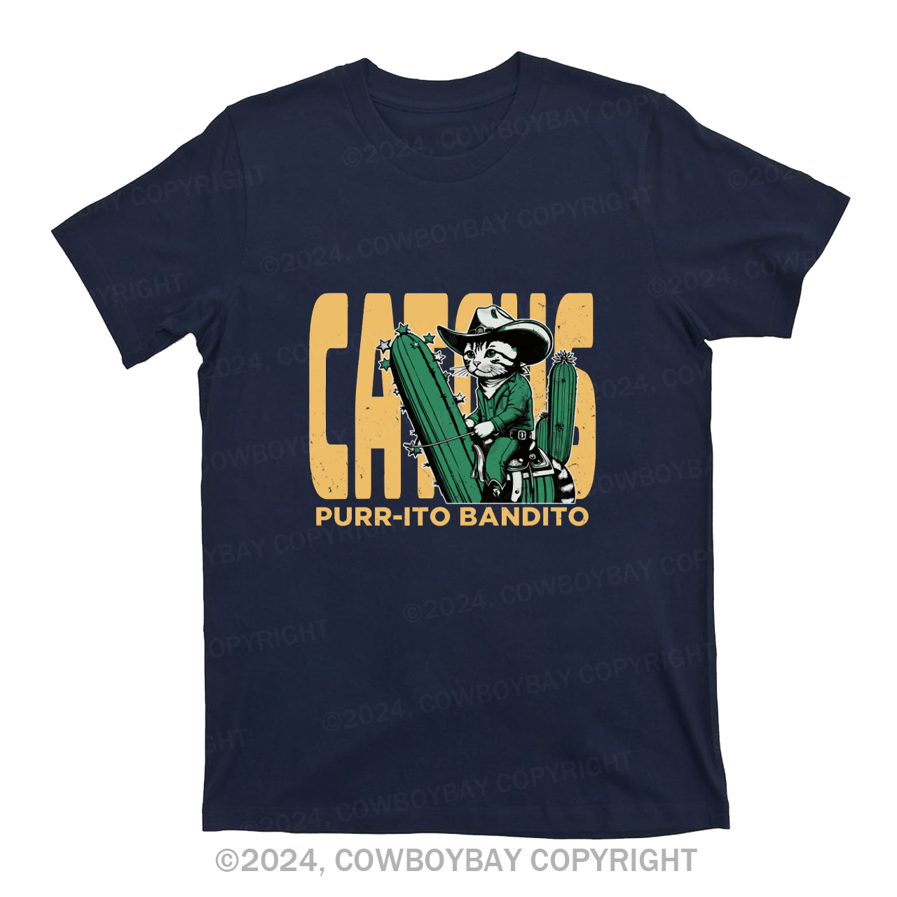 Cowboy Cat With Funny Cactus T-Shirts