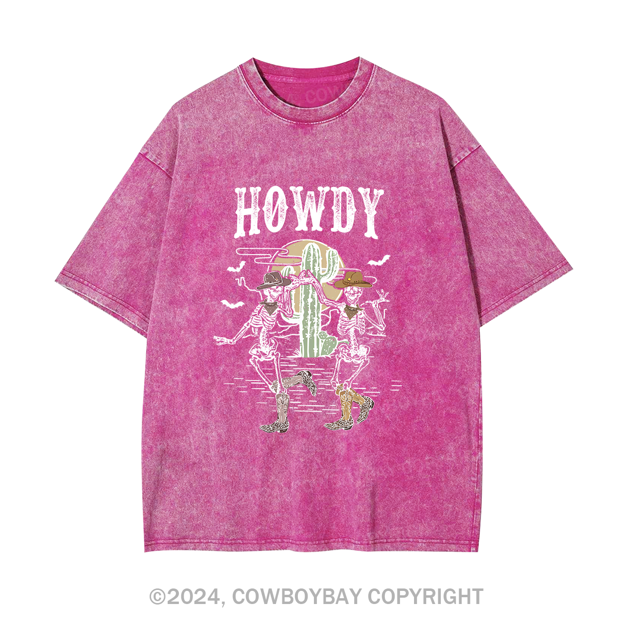 Howdy Halloween Midwest Desert Skeleton Garment-dye Tees