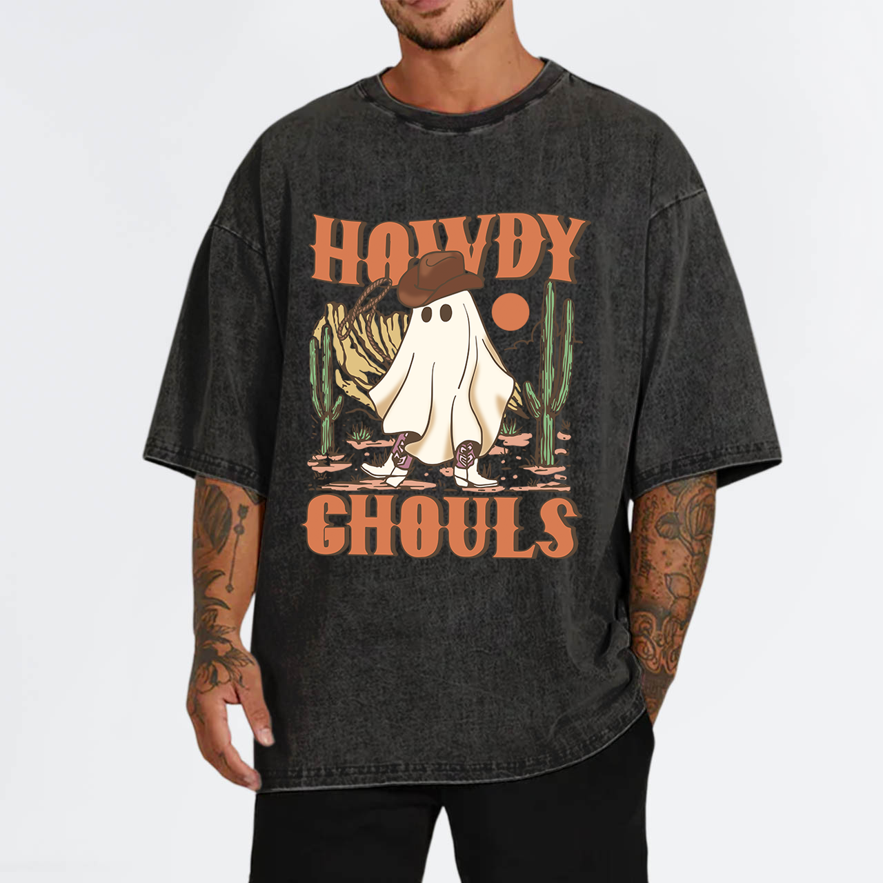 Howdy Ghouls Halloween Garment-dye Tees