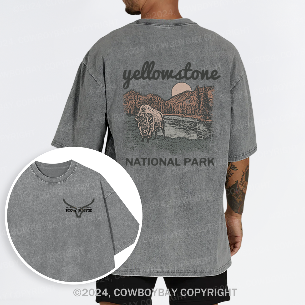 Midwest American Buffalo Sunset Garment-dye Tees