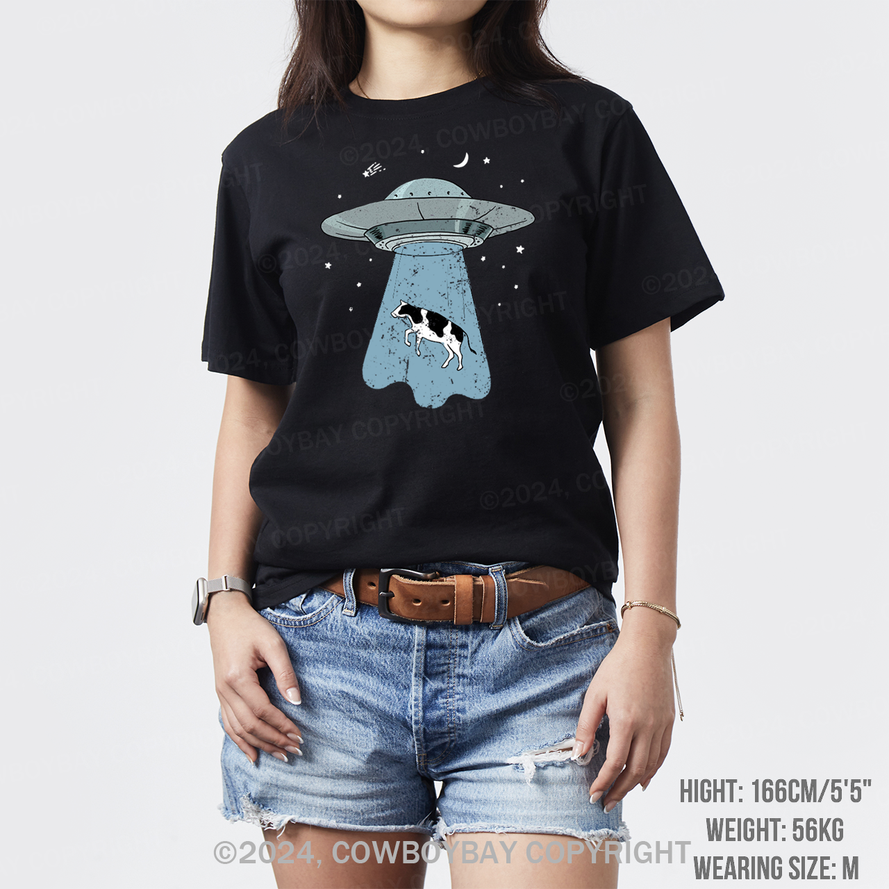 Funny UFO Alien Cow  T-Shirts