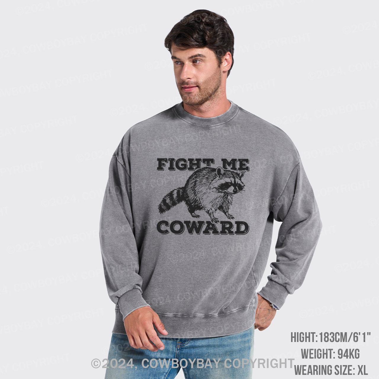 Fight Me Coward Washed Sweatshirts