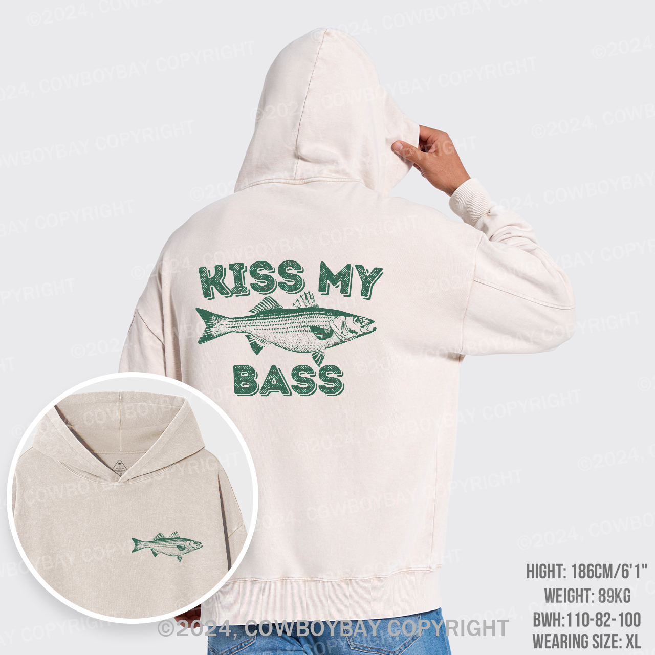 Kiss My Bass Garment-Dye Hoodies
