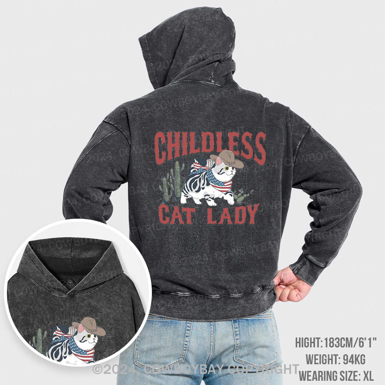 Childless Cat Lady Garment-Dye Hoodies