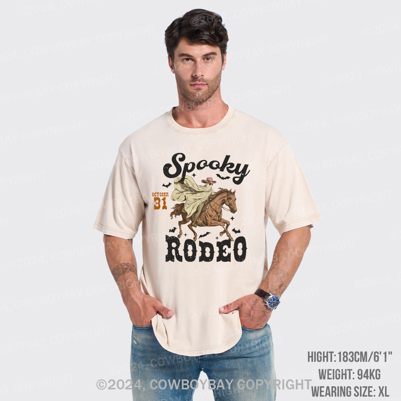 Spooky Rodeo Western Halloween Garment-dye Tees