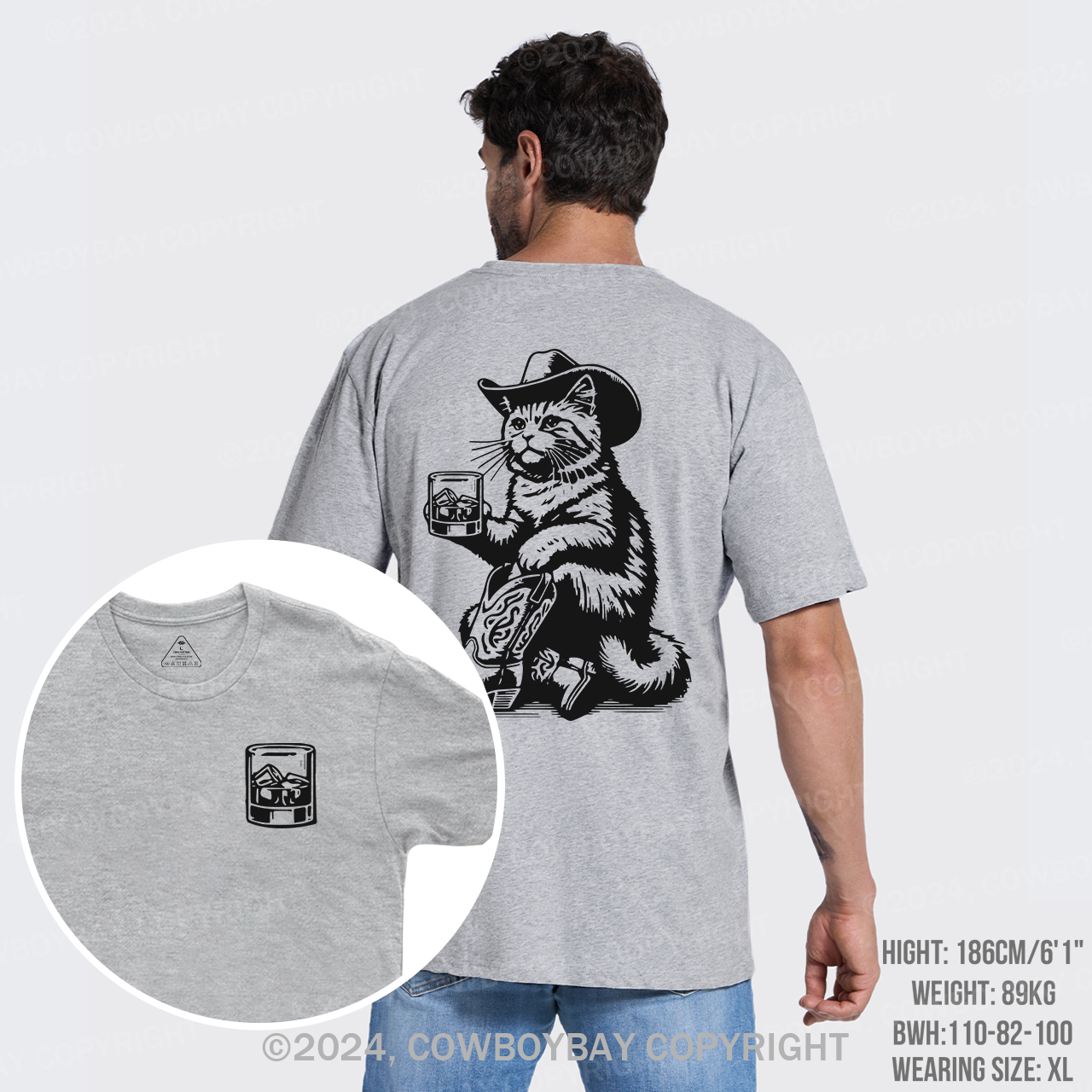 Whiskey Cowboy Cat T-Shirts