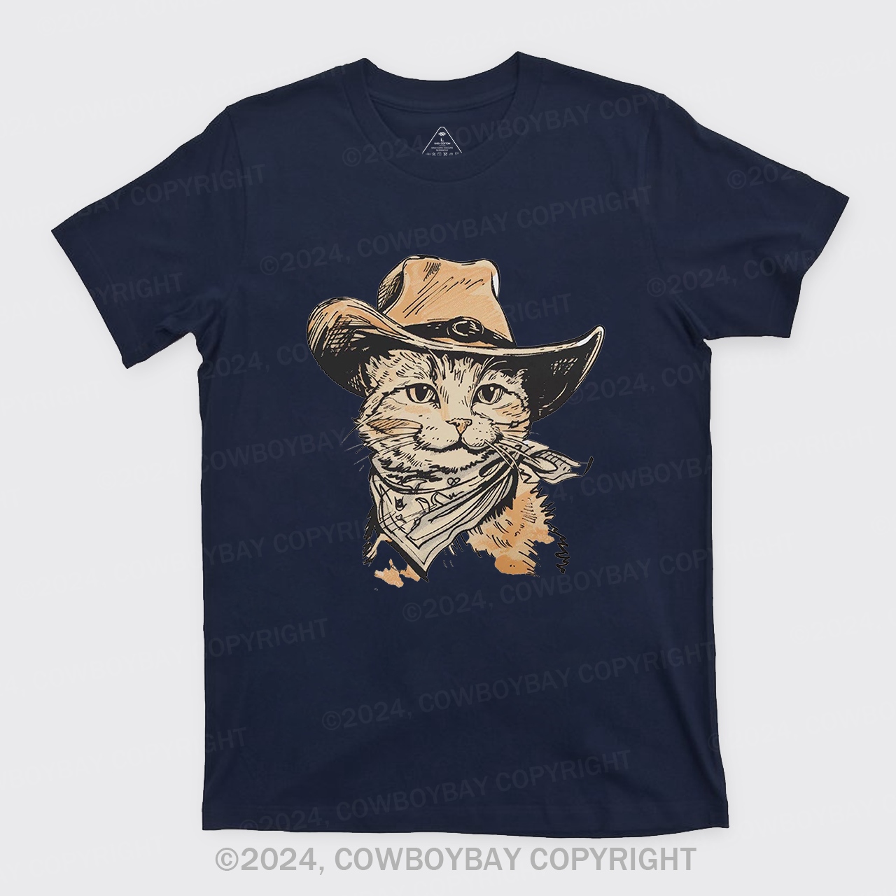 Cowboybay Cowboy Cats from The Wilderness T ShirtsNavyAdult 3XL