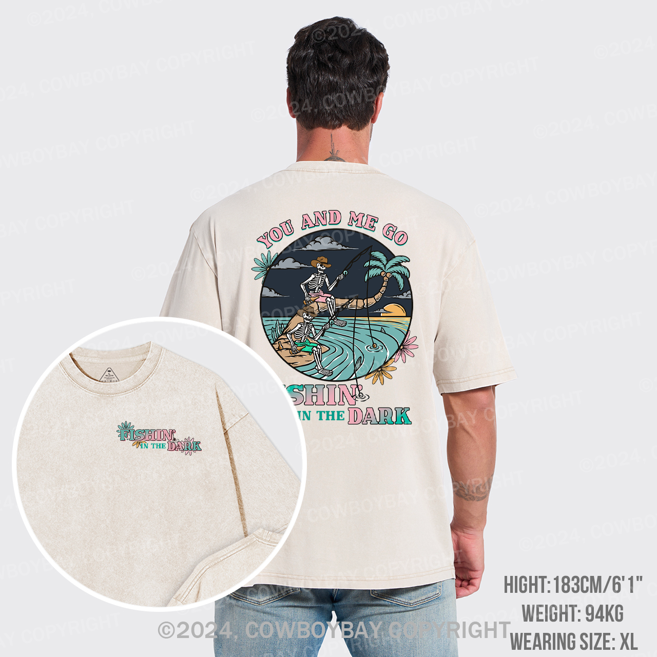Fishin In The Dark Cowboy Garment-dye Tees