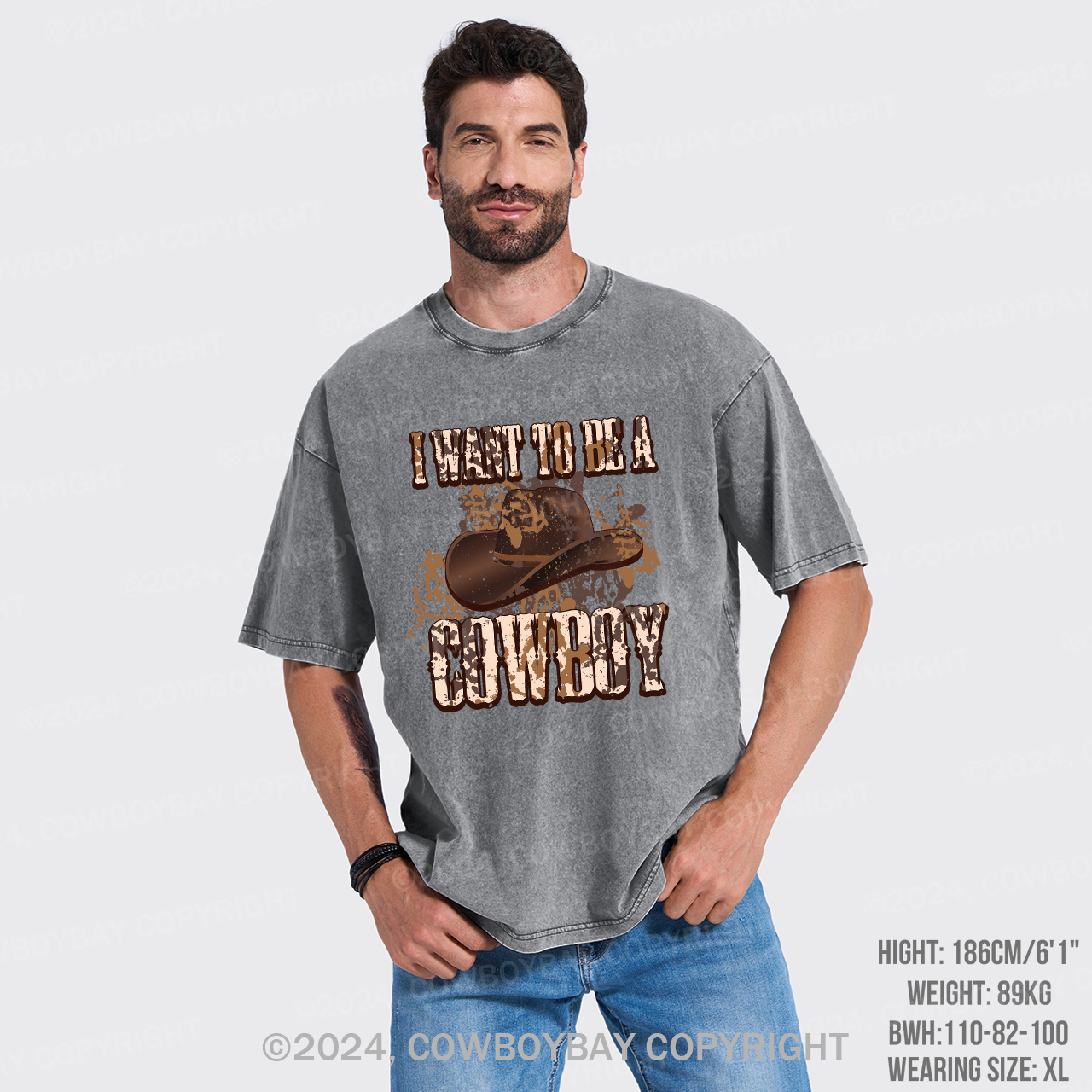 Wanna Be Cowboy Western Vintage Garment-dye Tees