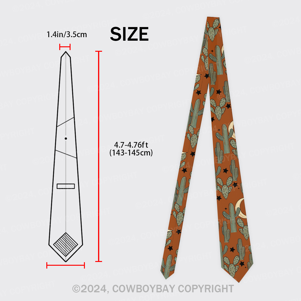 Boys Western Silk Necktie