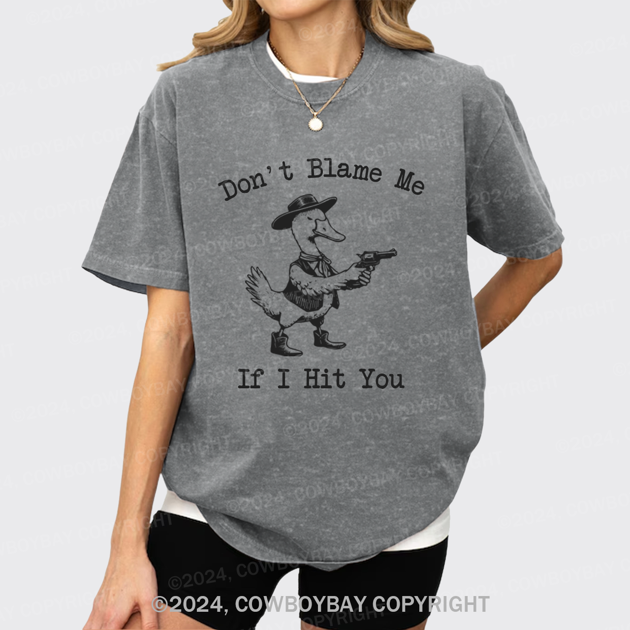 Don't Blame Me If I Hit You Garment-dye Tees