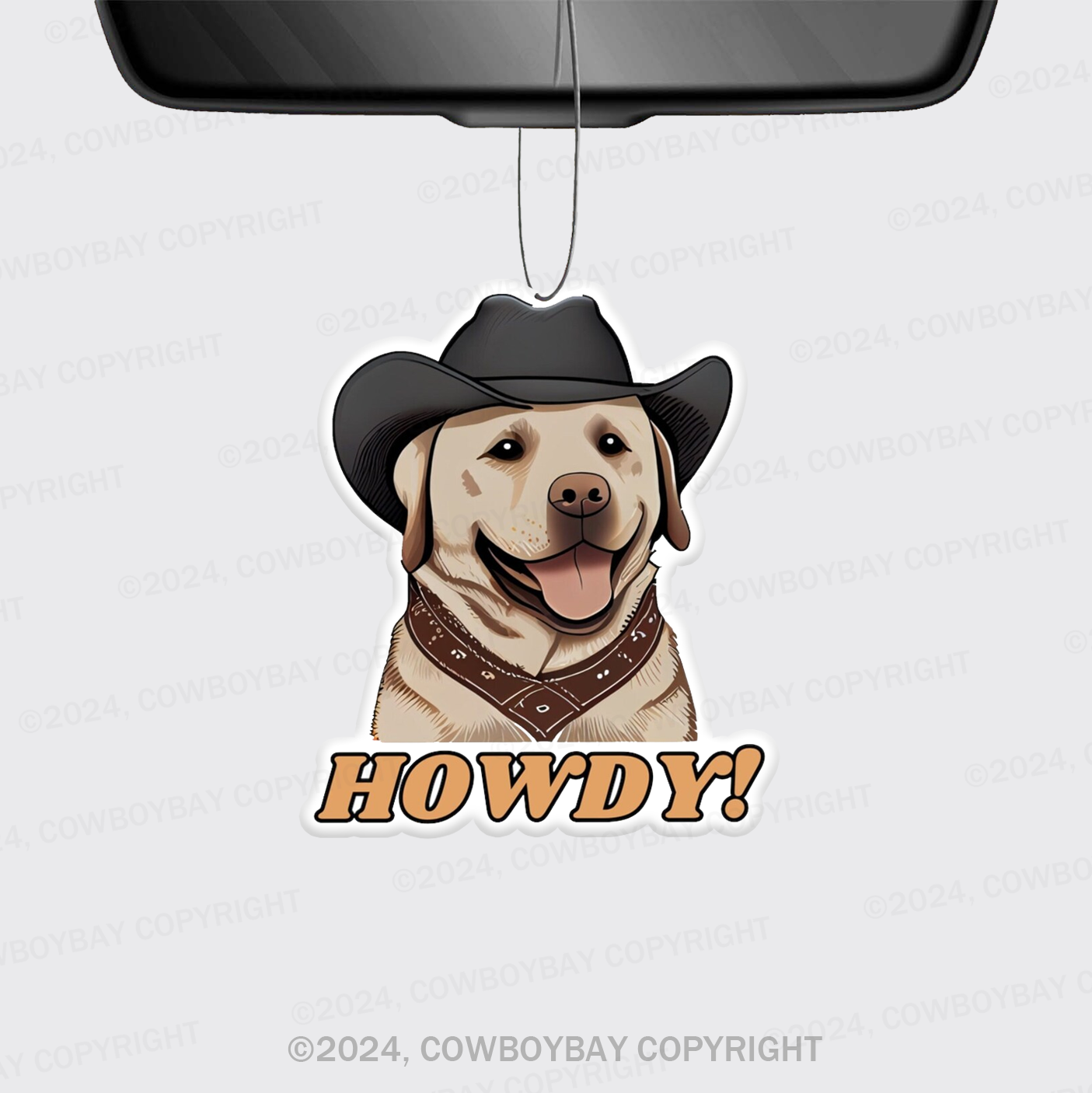 Cute "Howdy!" Car Air Freshener