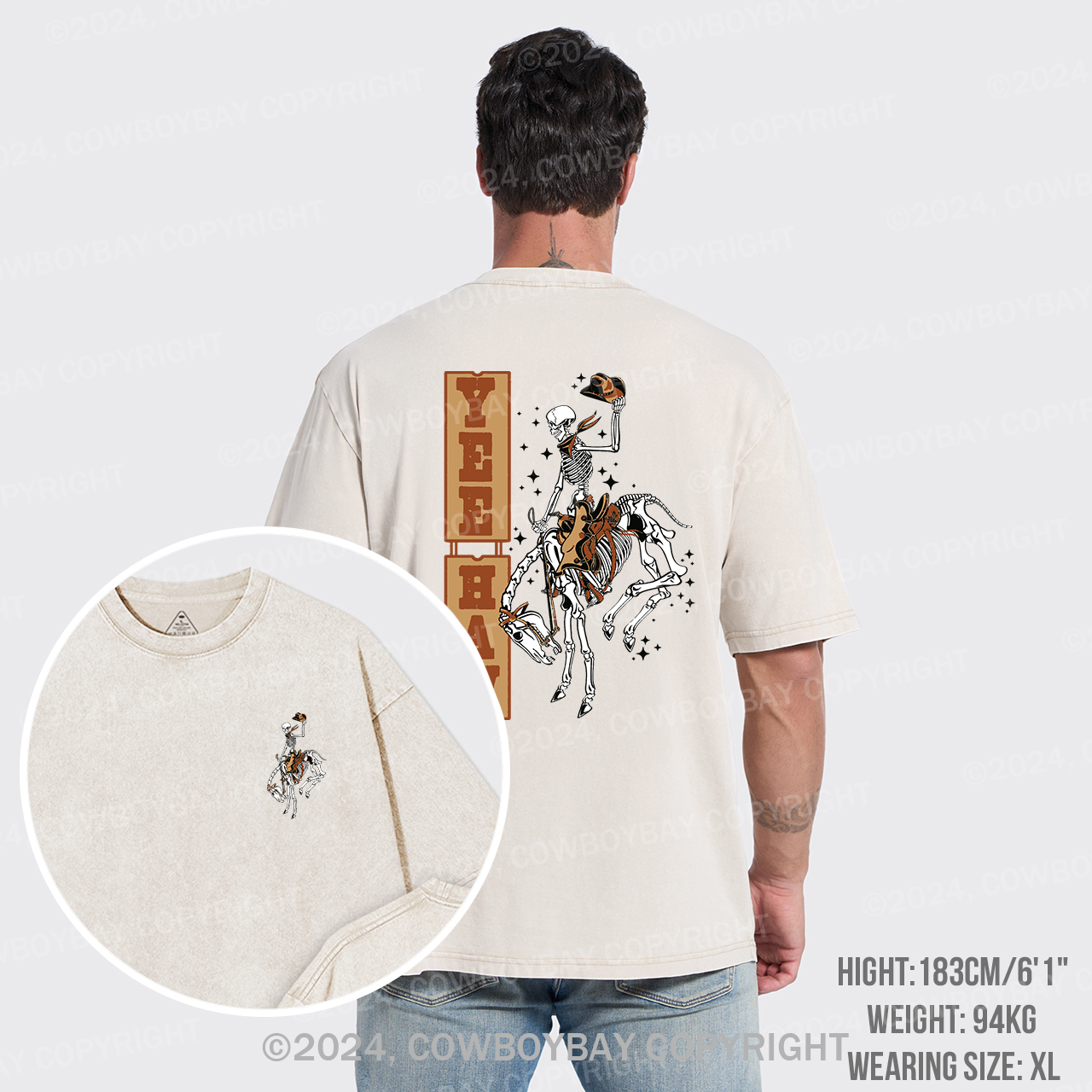 Yee Haw,Retro Halloween Garment-dye Tees